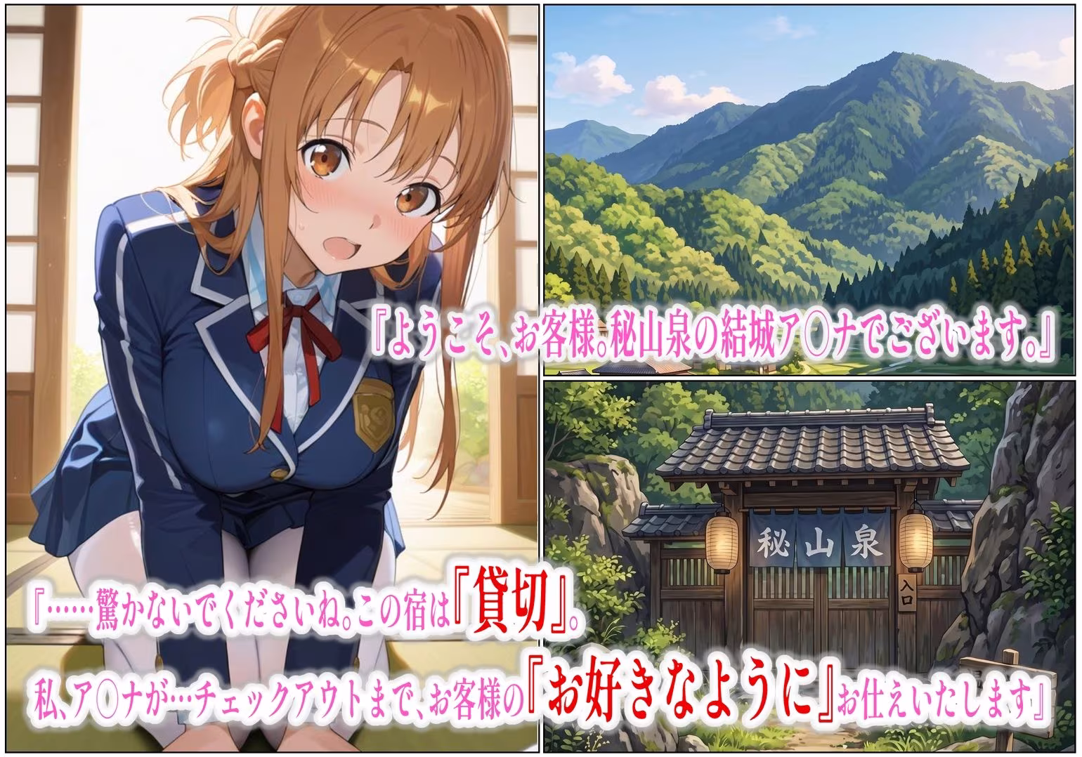 【貸切ヒロイン温泉宿】-チェックアウトまで僕の性○隷-結城ア○ナ編