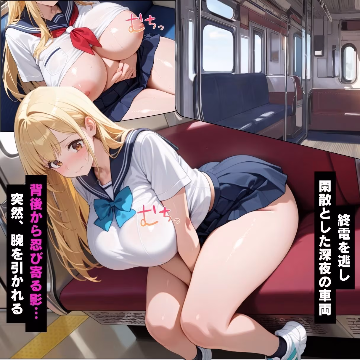 ムチムチ女子校生が終電車両でロープで縛られ調教される話【セリフ付き】