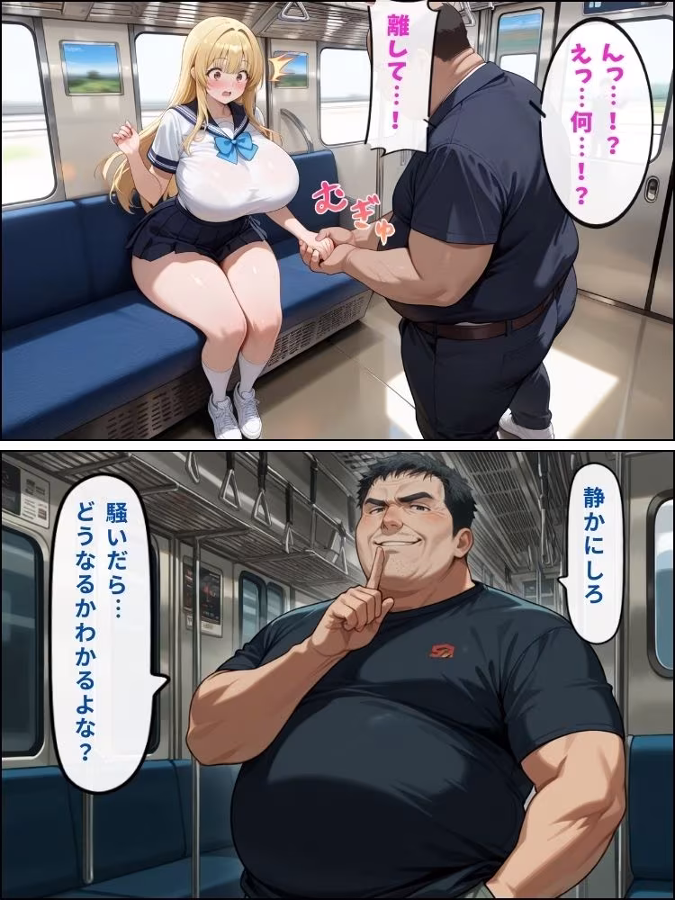 ムチムチ女子校生が終電車両でロープで縛られ調教される話【セリフ付き】