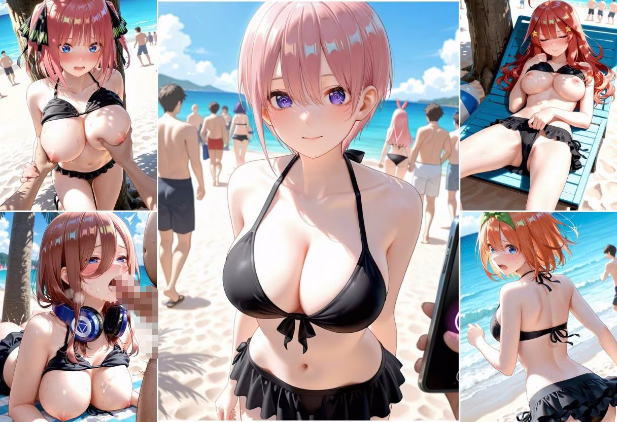 海辺で催●S〇X  8キャラ  500枚