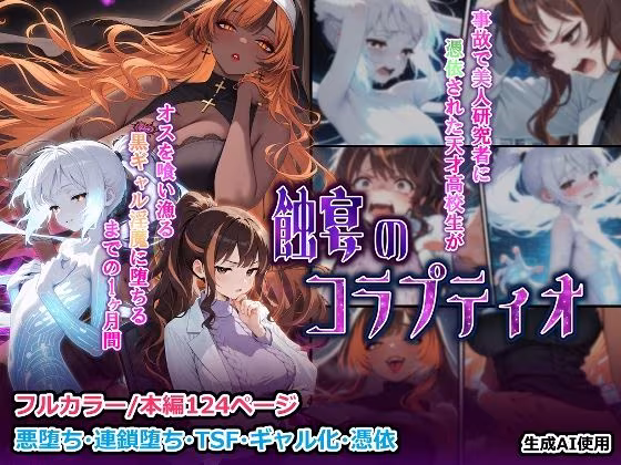 蝕宴のコラプティオ 美人研究者に憑依され美少女に変えられた天才○校生が、オスを喰い漁る黒ギャル淫魔に堕ちるまでの1ヶ月間