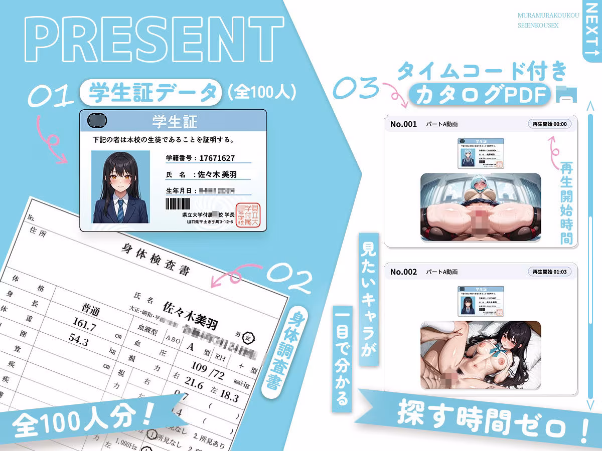 【4Kアニメ】ムラムラJK100人が喘ぎながら汗だく援交セックス【105分】