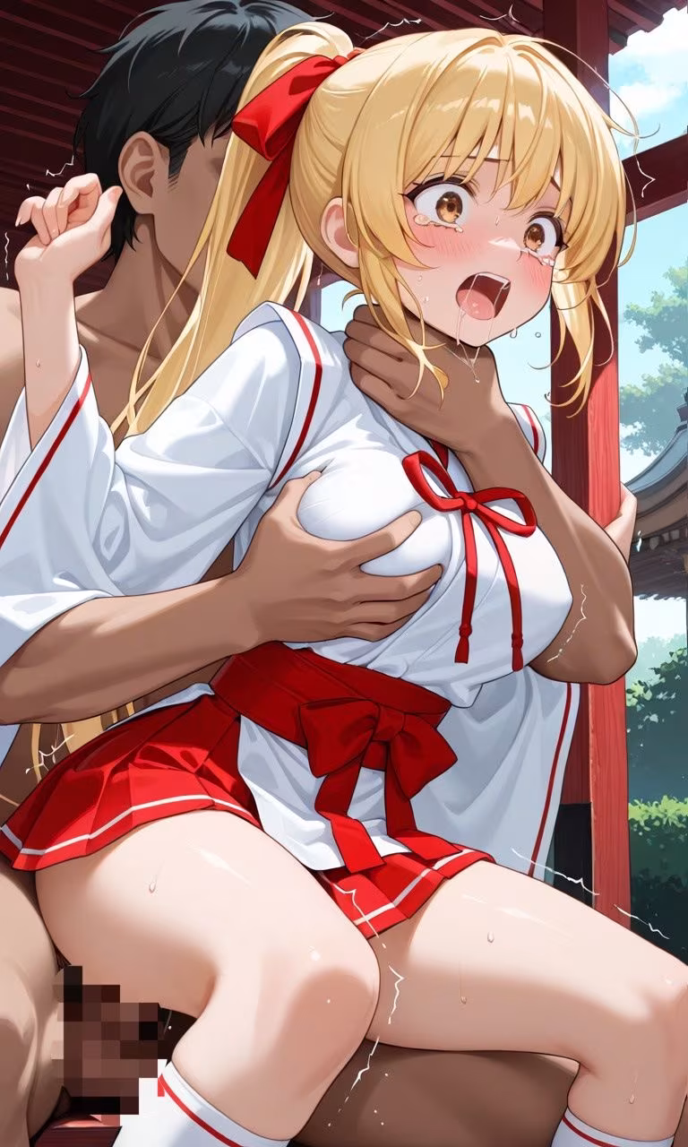 金髪巫女の首絞め