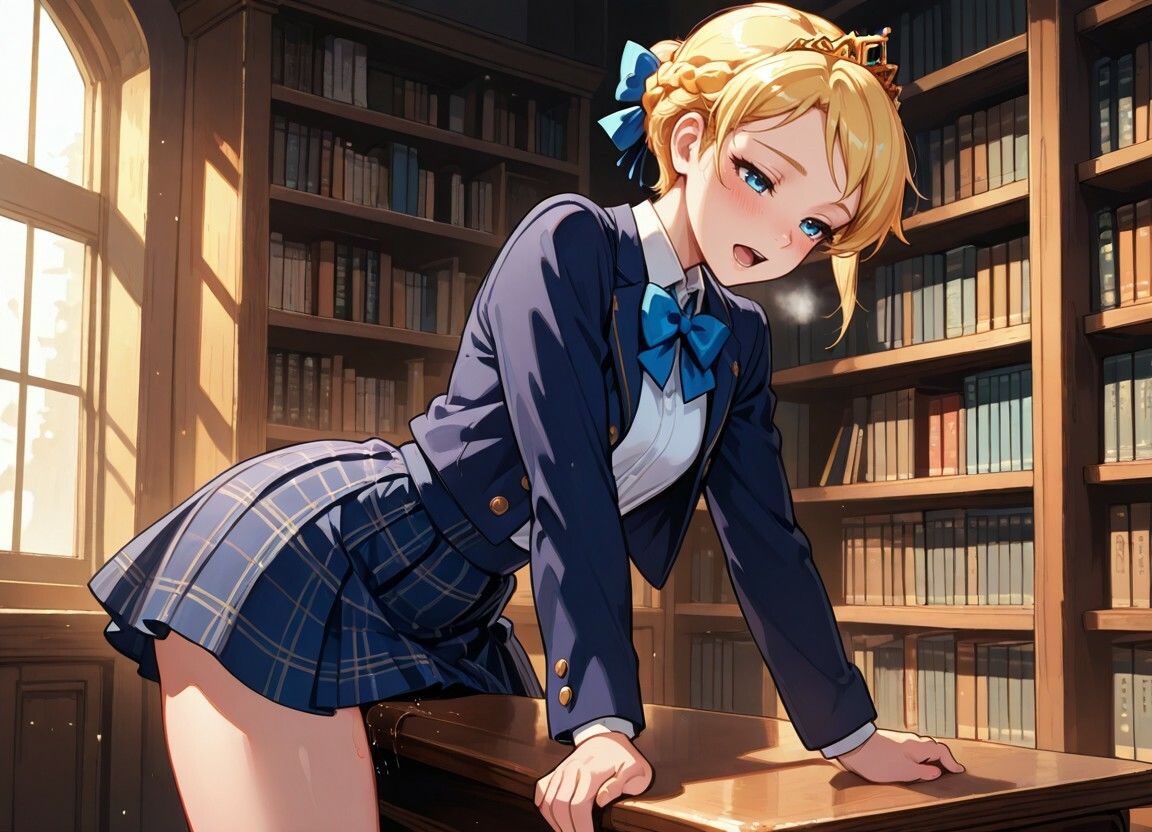 清純プリンセスの図書館・背徳種付け 〜本の香りに包まれて、制服の奥まで〜