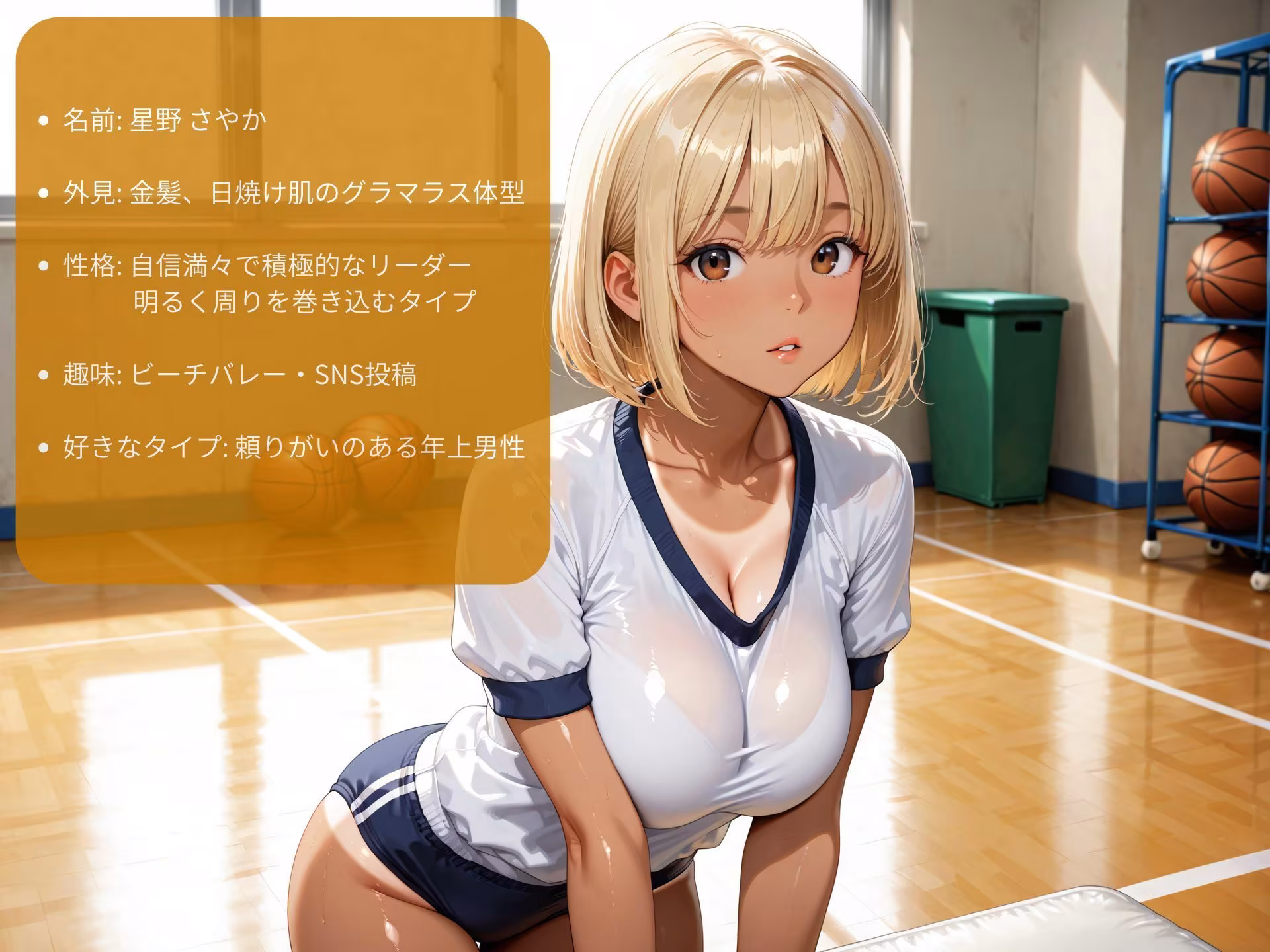 日焼け運動部の巨乳JKと汗だくセックス