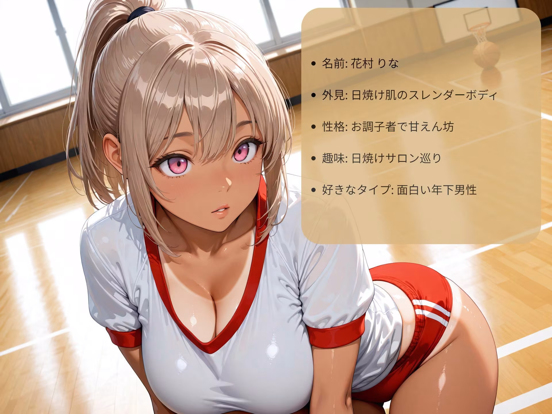 日焼け運動部の巨乳JKと汗だくセックス