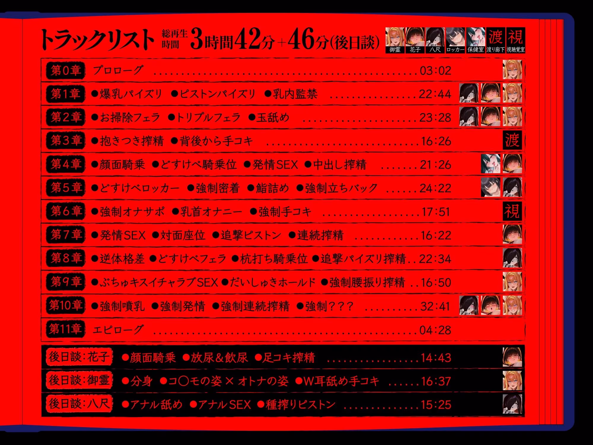 【4時間越え】【逆レ】学校の怪淫七不思議〜どすけべ怪異蔓延る夜の学校、貴方は干からびるまで搾精される（はーと）〜