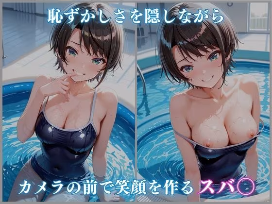 【ホロメ〇ストーリーvol.14】催●プール スク水撮影会の罠 大空スバ〇編 CG集500枚