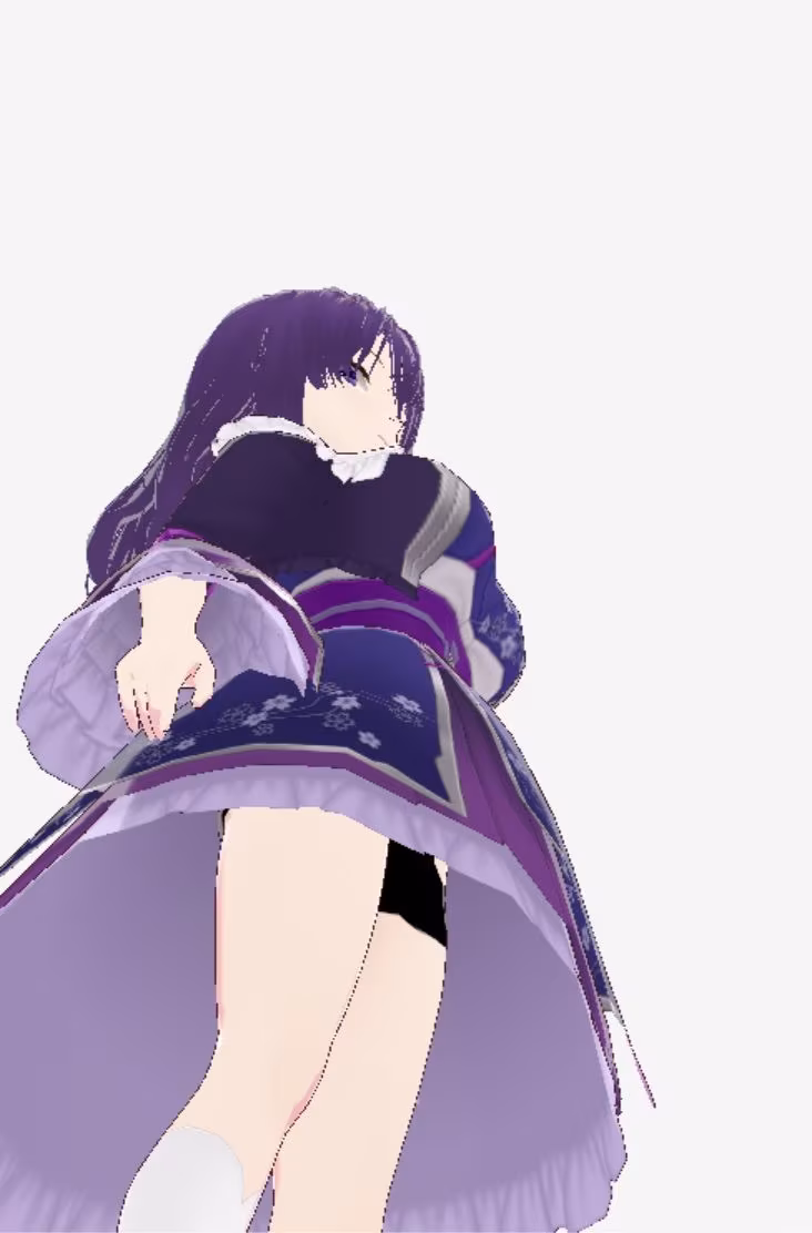 和柄の洋風ドレスの巨乳美女（セリフなし  3DCGモデル  イラスト集）