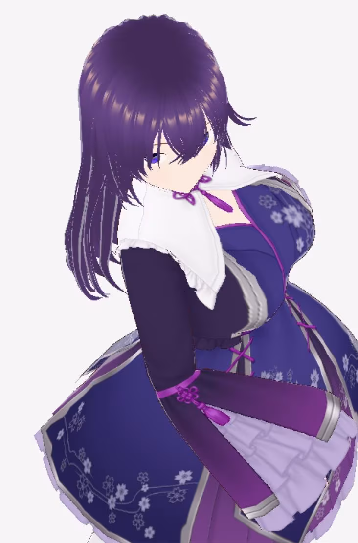 和柄の洋風ドレスの巨乳美女（セリフなし  3DCGモデル  イラスト集）