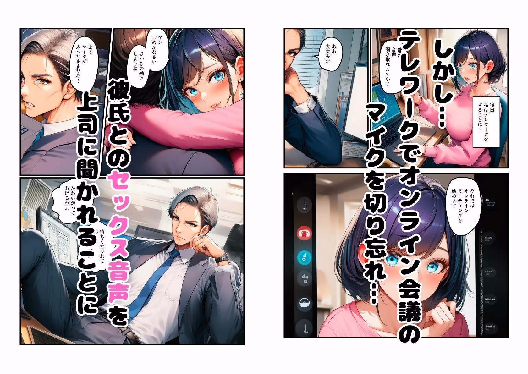 【NTR】テレワーク中の彼氏とのセックスがバレて上司の奴●になった新入社員