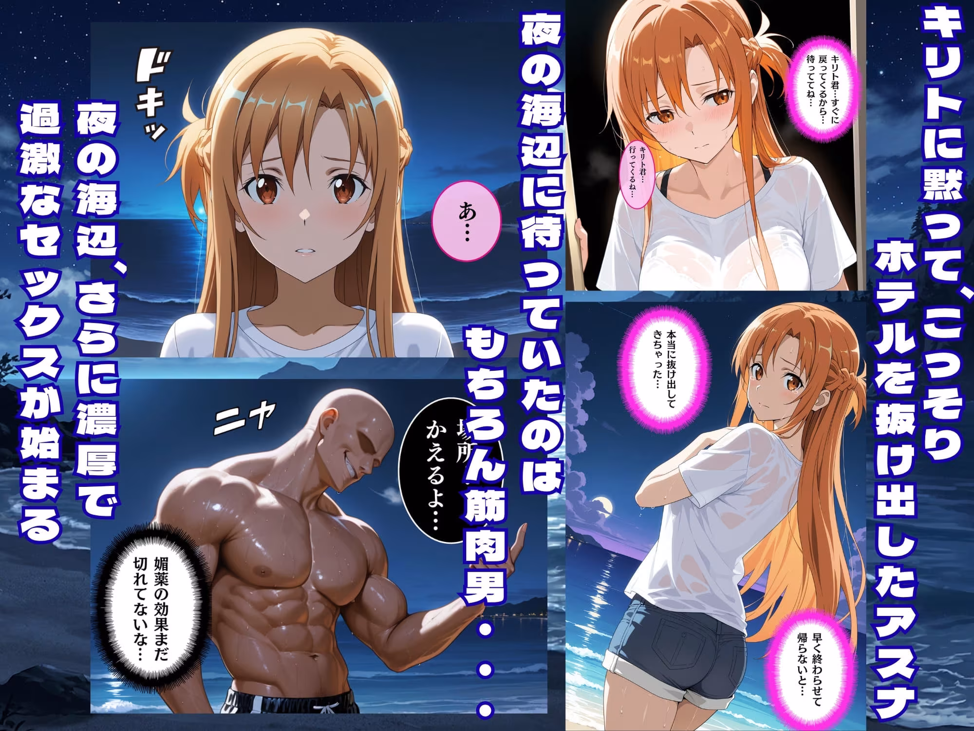 夏の海で堕ちるアスナ公開レ●プ完全肉奴●化