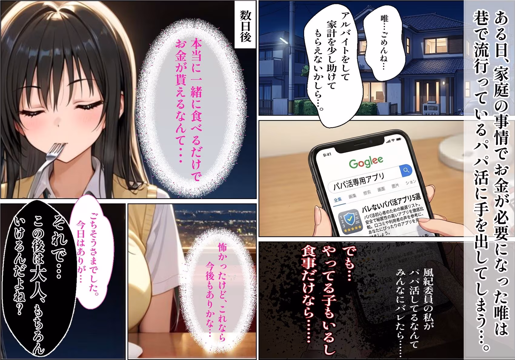 【パパ活×催〇】放課後の裏バイト-パパ活初心者の処女J〇が催〇で『パパ専用着せ替え肉便器』になっちゃった話-