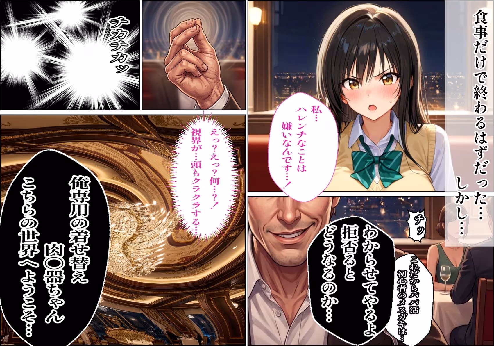 【パパ活×催〇】放課後の裏バイト-パパ活初心者の処女J〇が催〇で『パパ専用着せ替え肉便器』になっちゃった話-