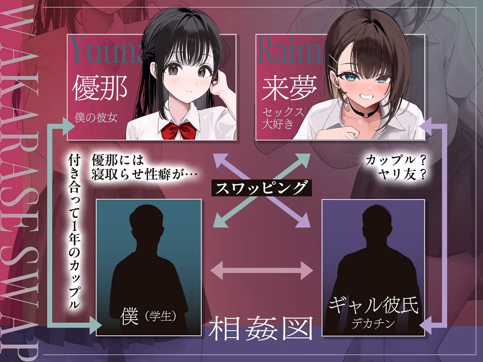 【NTR×わからせスワップ】彼女の変態性癖と耳元で煽ってくるギャルJKに喉奥イラマチオで強●飲精させたお話