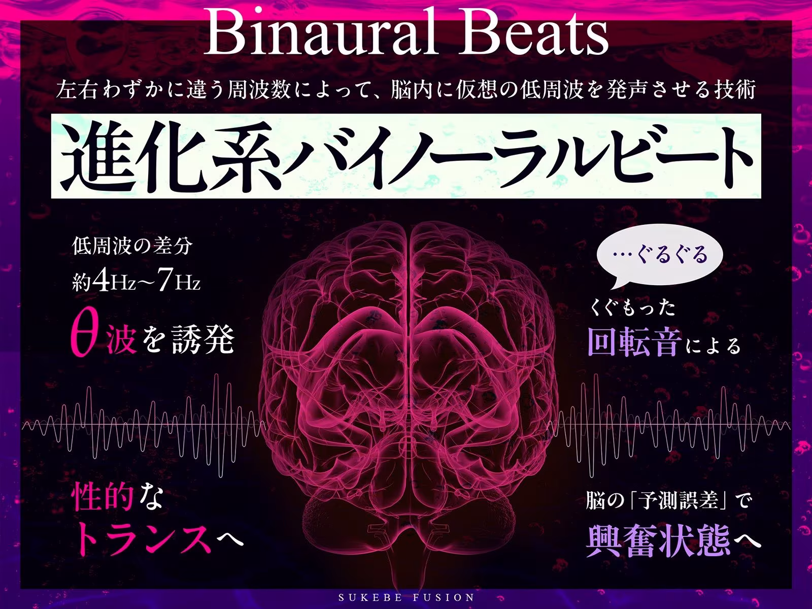 【進化系バイノーラルビート】快楽スケベフュージョン♯ドーパミン回路とおちんぽ神経が完全同期するガンギマリ絶頂。【サウンドドラッグ】