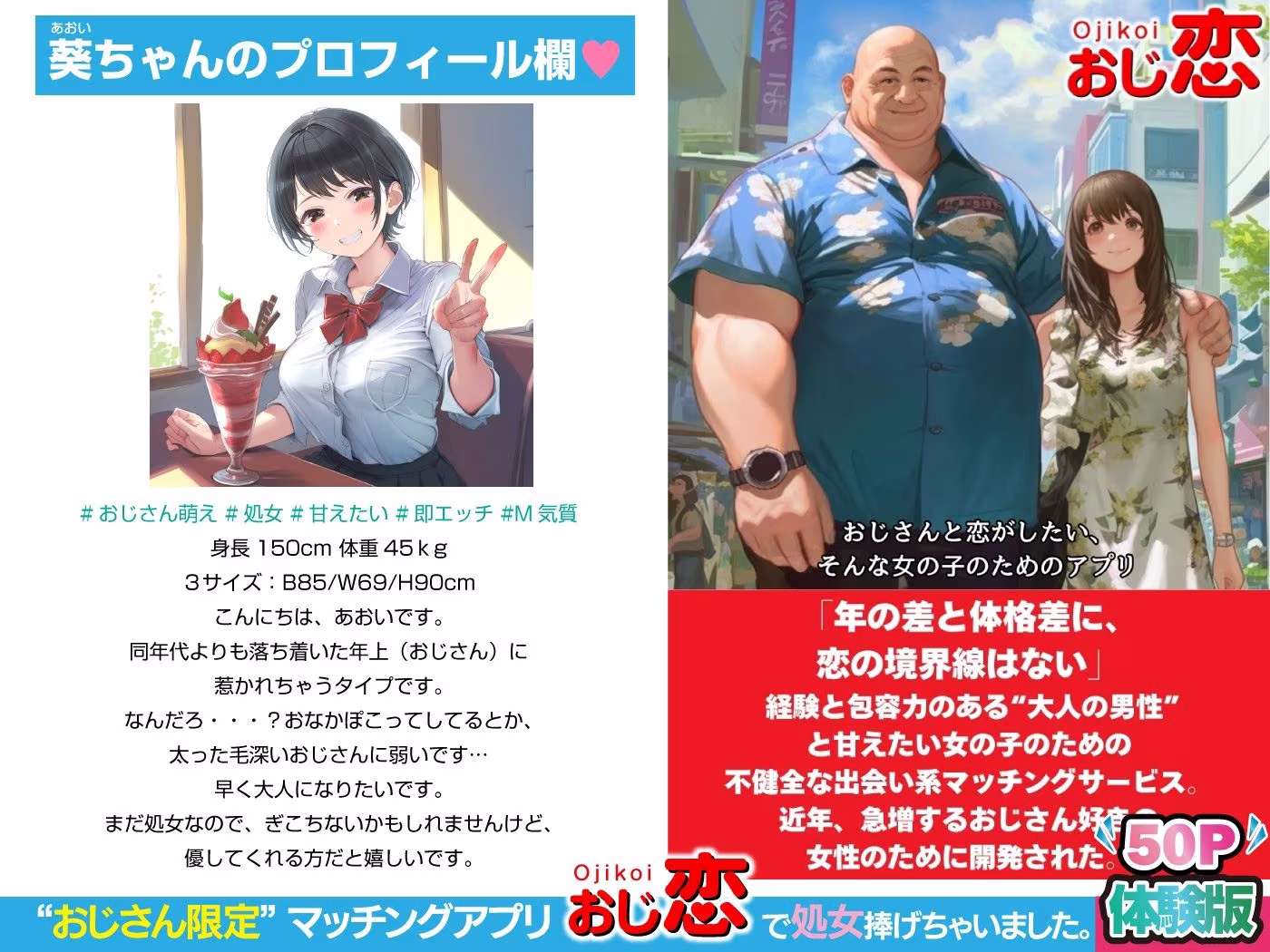 おじさん限定マッチングアプリ【おじ恋】で処女捧げちゃいました。