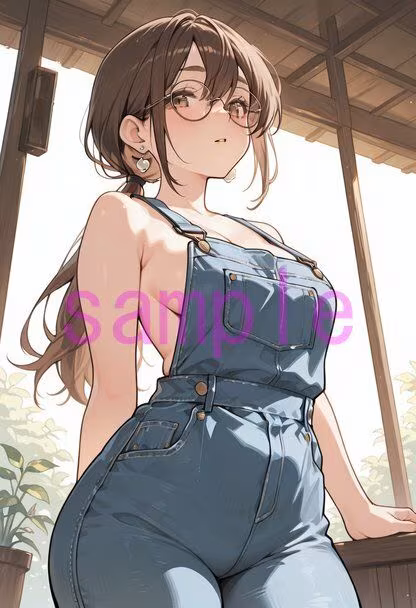 裸オーバーオールの女の子に見下していただく画像集