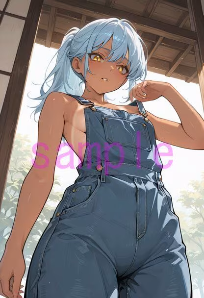 裸オーバーオールの女の子に見下していただく画像集