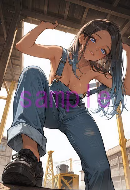 裸オーバーオールの女の子に見下していただく画像集