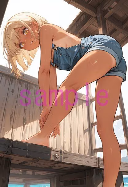 裸オーバーオールの女の子に見下していただく画像集