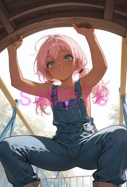 裸オーバーオールの女の子に見下していただく画像集