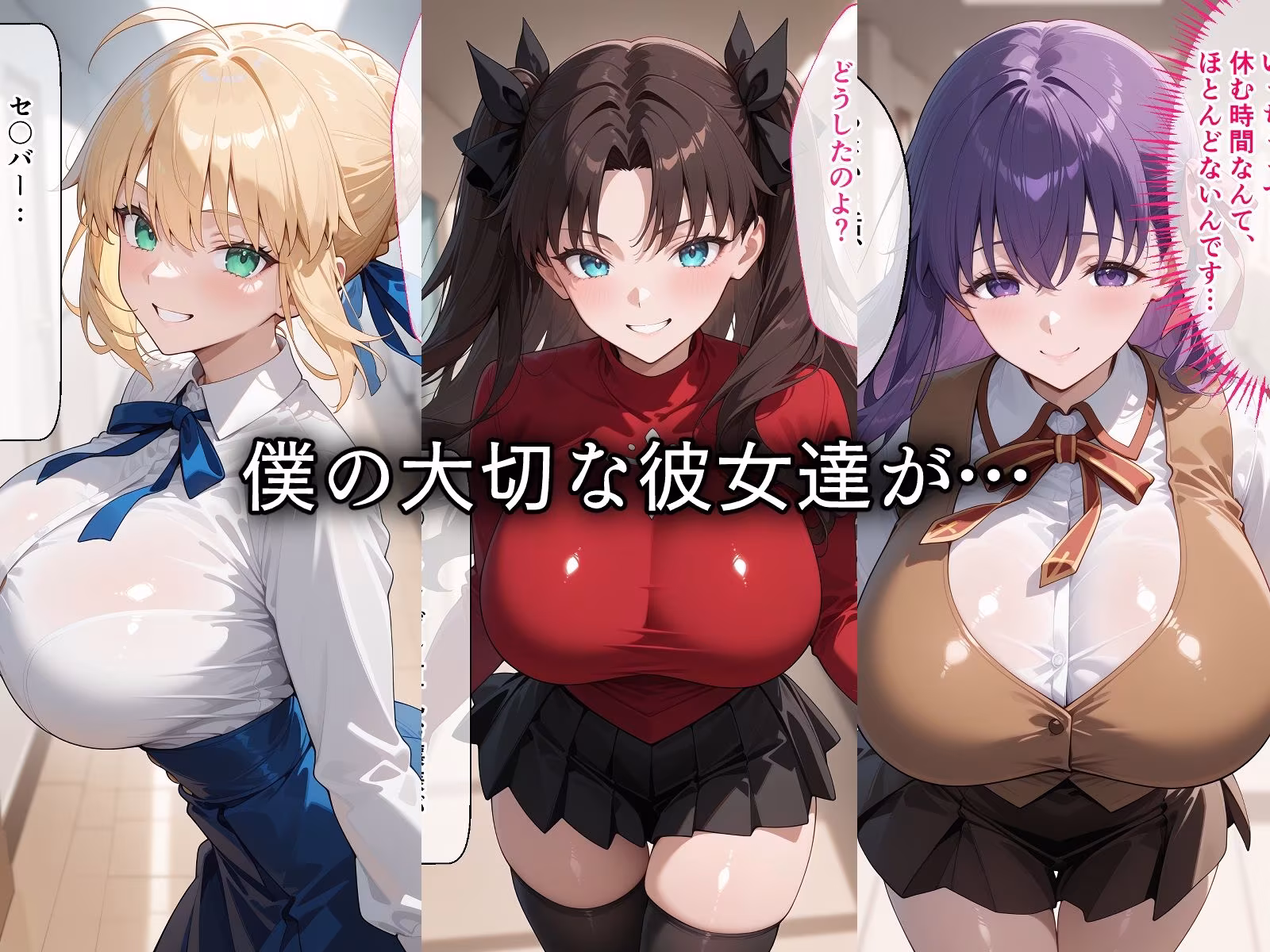 寝取られた聖杯戦争の巨乳ヒロインたち〜催〇アプリで種付け完了