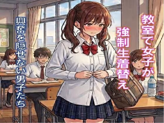 教室で女子が強●生着替え。興奮を隠せない男子たち