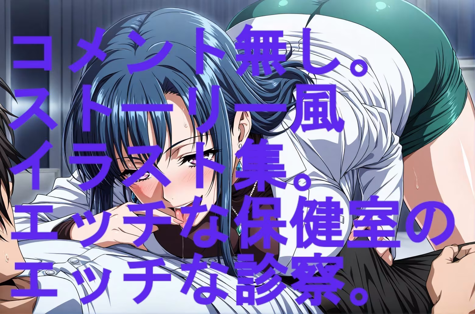 ストーリー風イラスト集。保健室の先生のエッチな診察