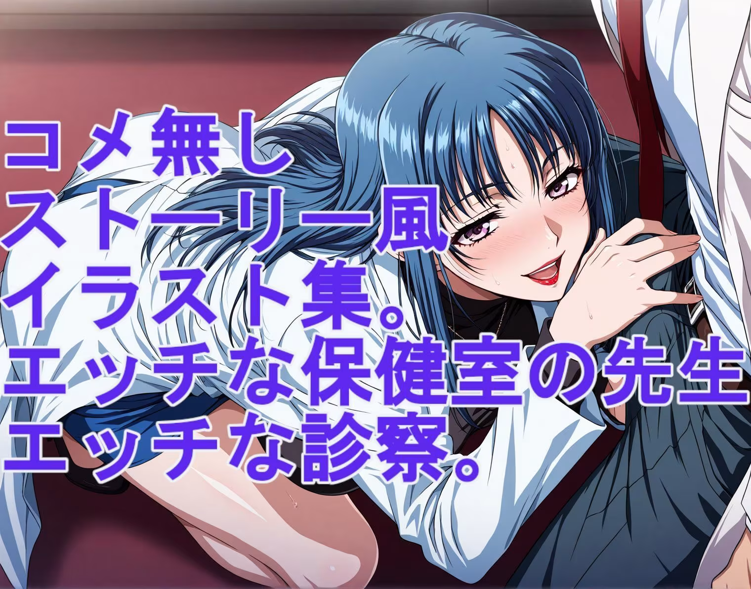 ストーリー風イラスト集。保健室の先生のエッチな診察