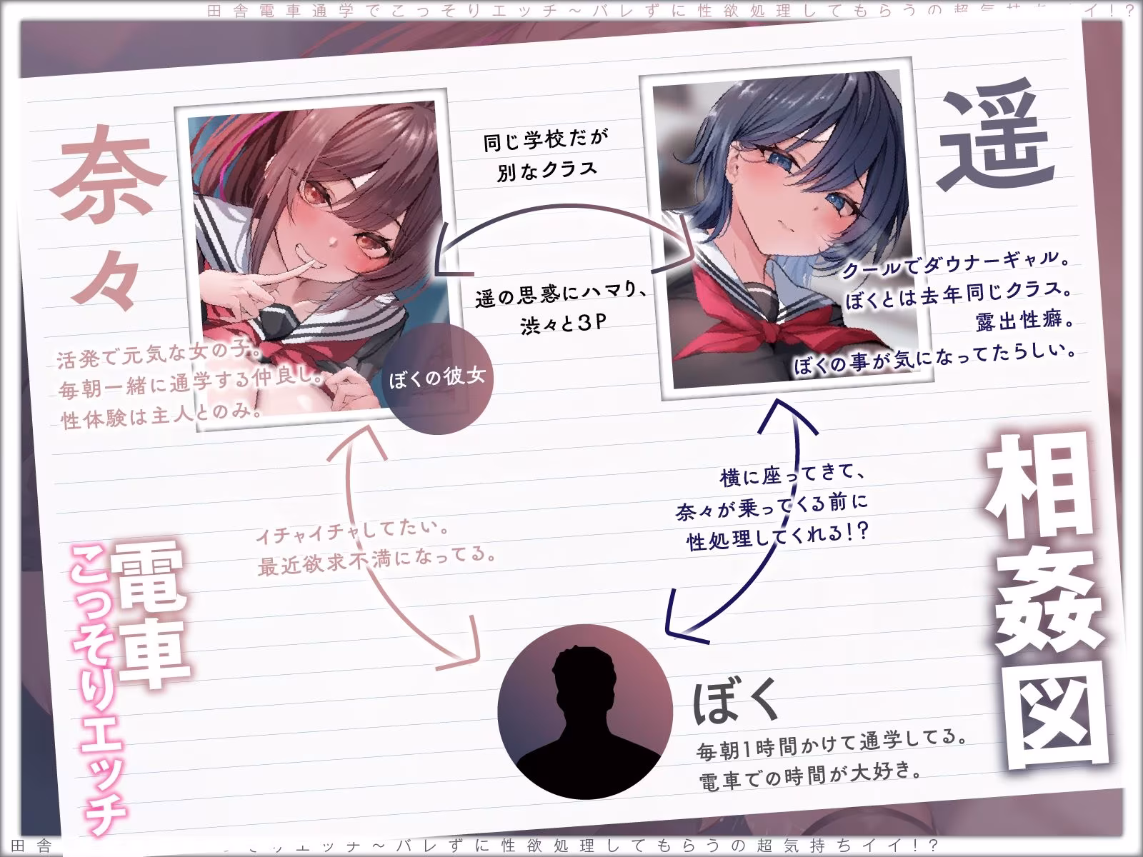 【露出×背徳】電車通学でこっそりエッチ〜バレずに性欲処理してもらうの超気持ちイイ！？【JKハメ比べ】vv