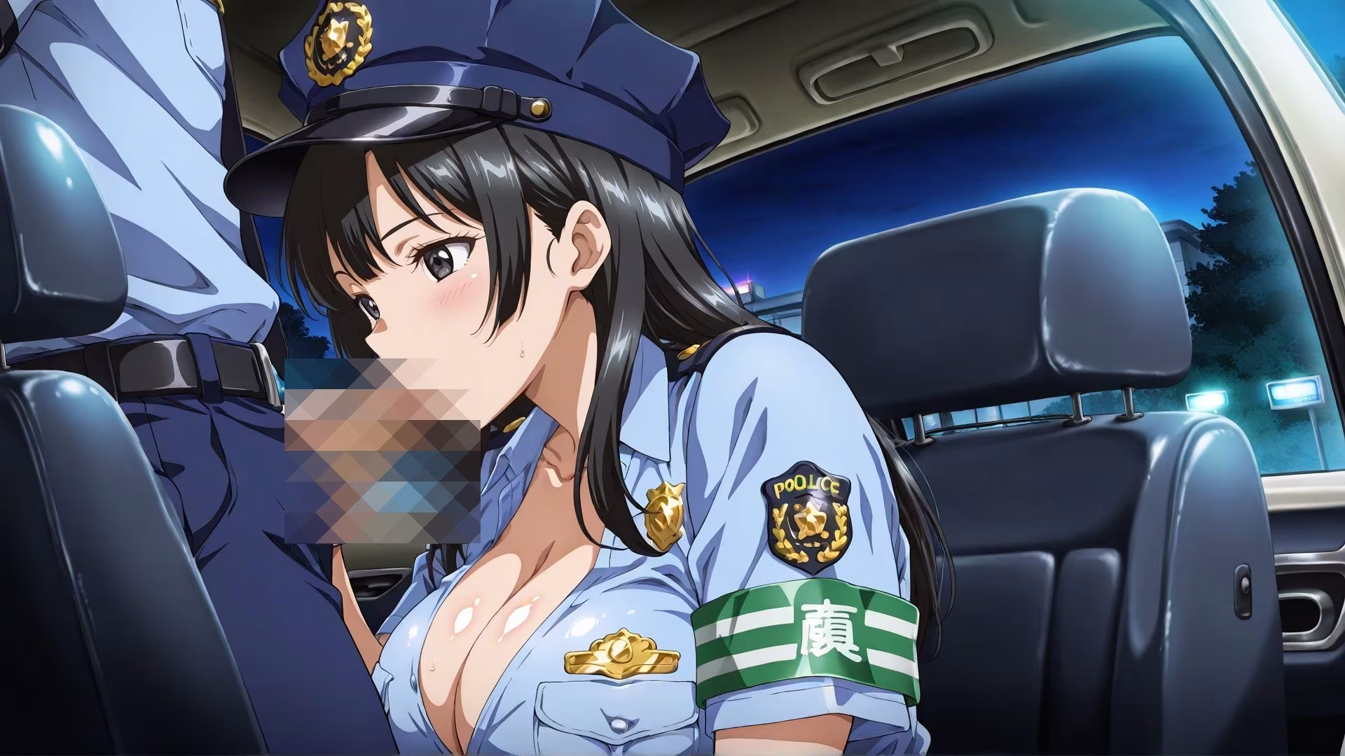 勤務後の爆乳女警察官をパトカー内でハメまくった記録