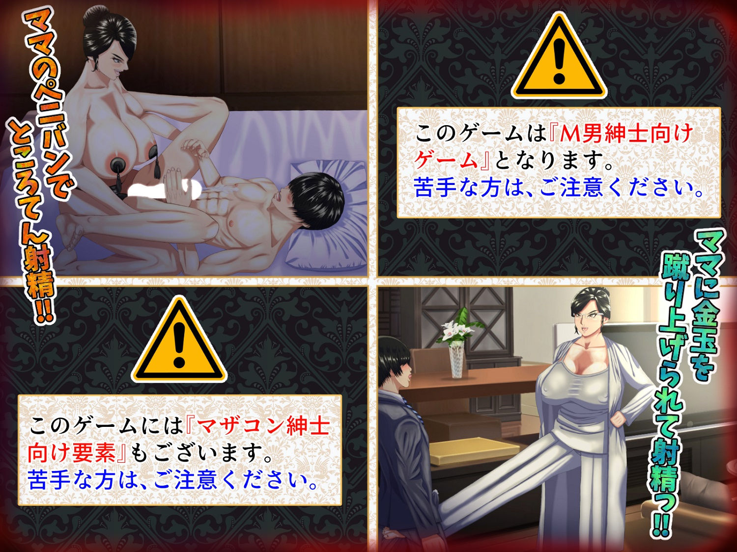 M男がママや女上司や同級生などの悪女にお仕えすることになるもののかなり虐げられてもM男なので幸せになっちゃうゲーム。