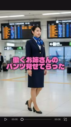 キャビンアテンダントさんのパンツ見せてもらったw