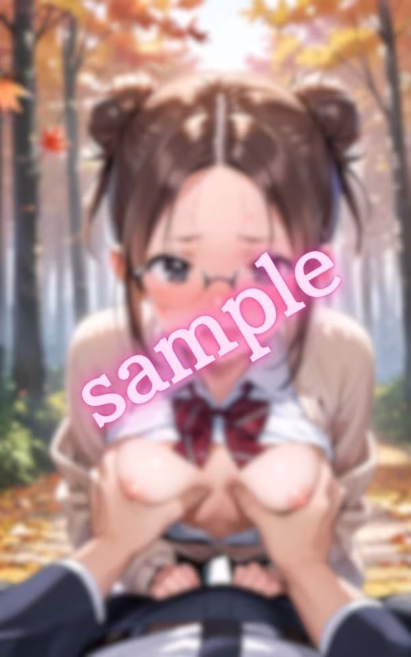 制服コスプレ巨乳美女のおっぱいを野外で揉む画像集