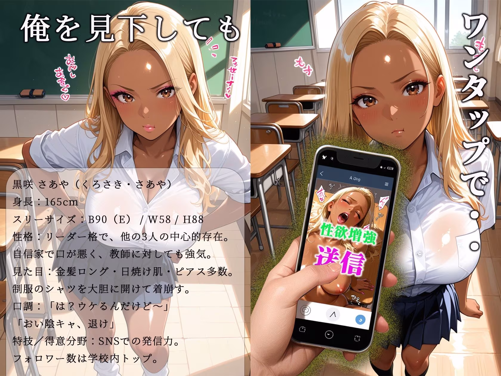 黒ギャルだけに効く性欲増量アプリでムカつく奴らを分からせまくった