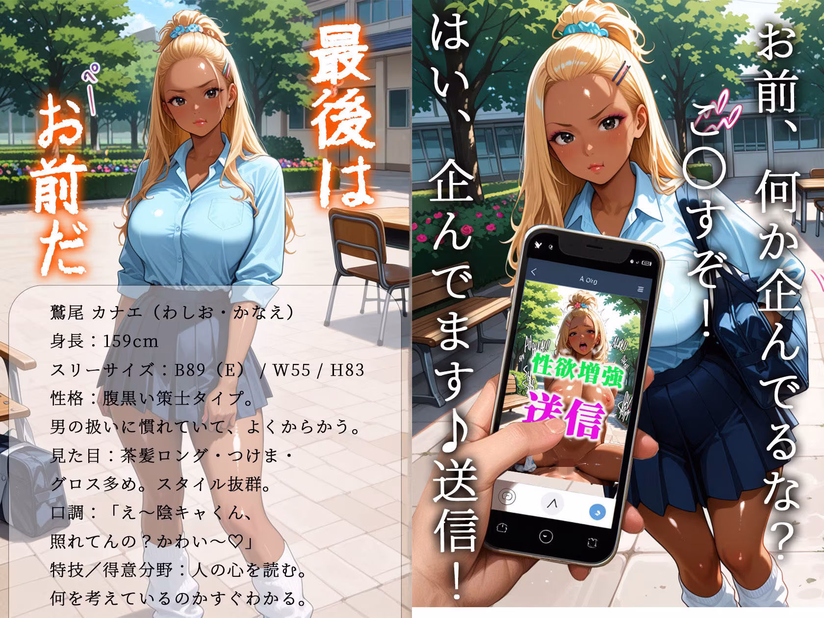 黒ギャルだけに効く性欲増量アプリでムカつく奴らを分からせまくった