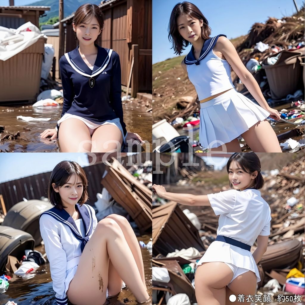 Sayaの変態日記/ゴミ捨て場セーラー服放置・触手爬虫類怪物編