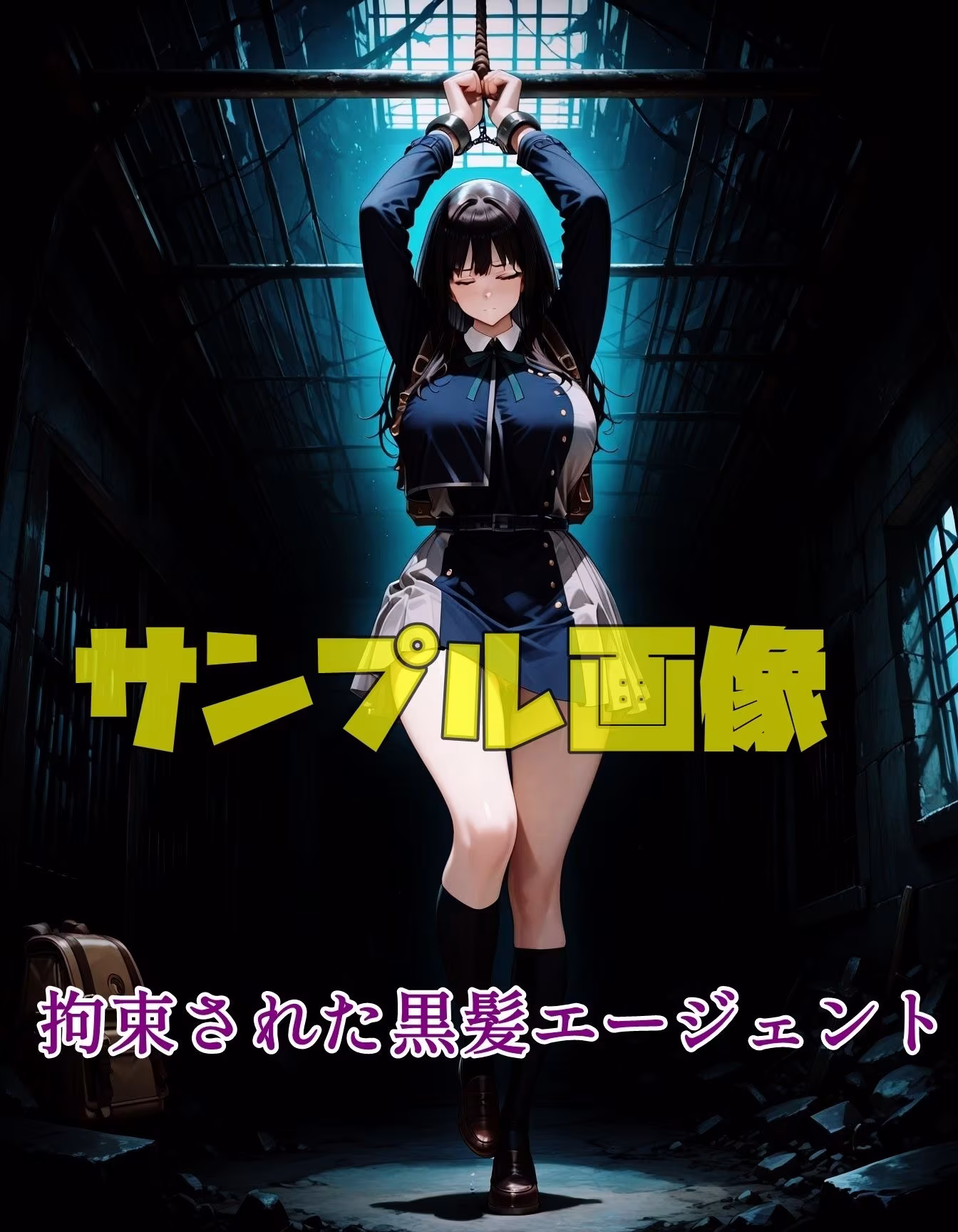 拘束された黒髪エージェント