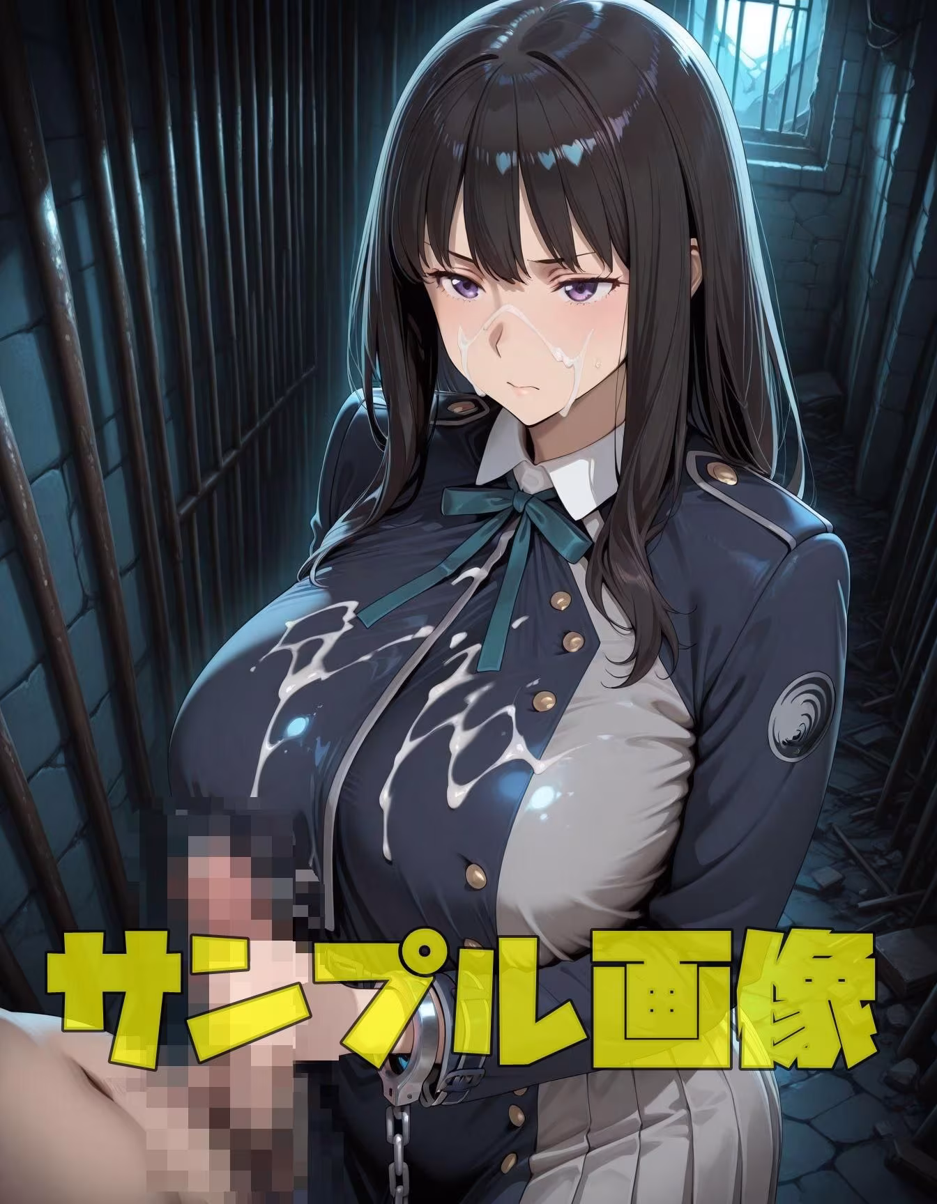 拘束された黒髪エージェント