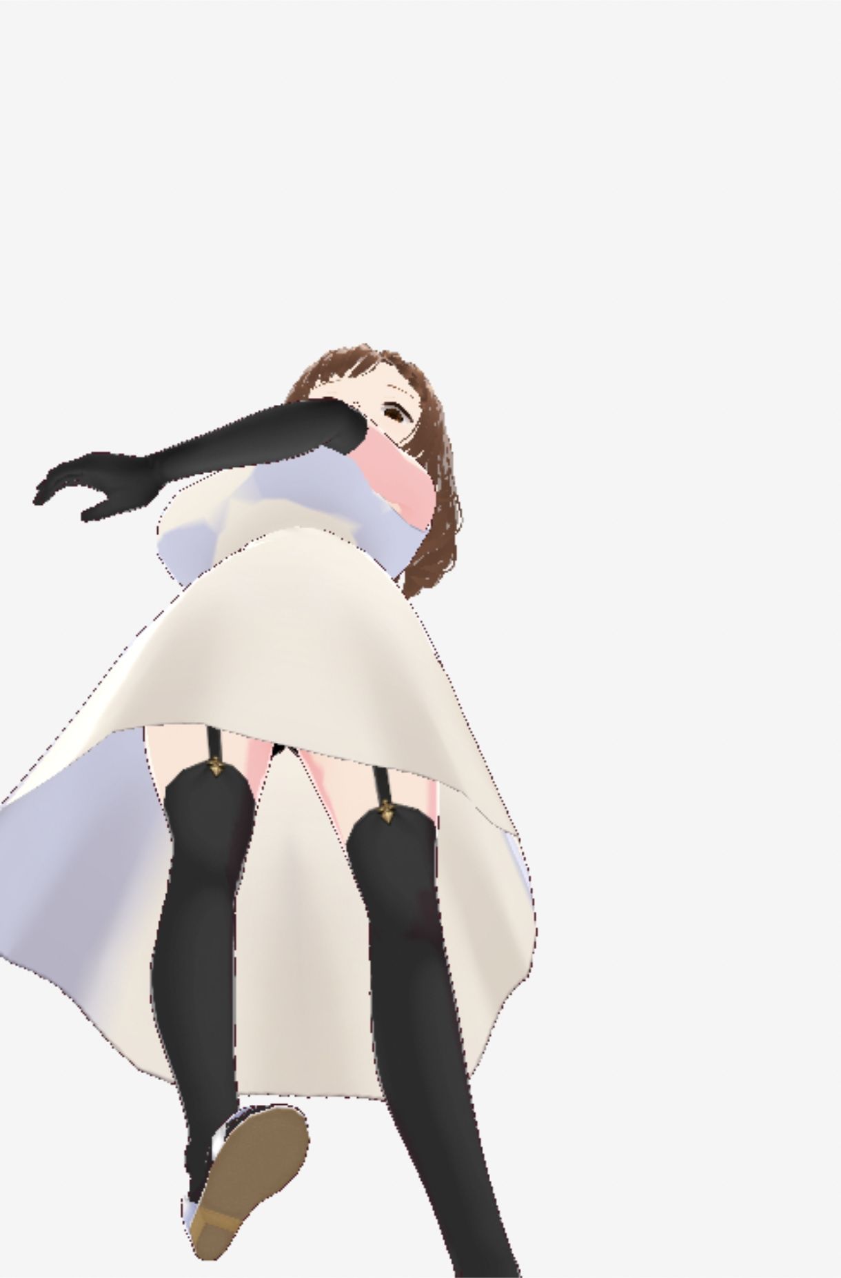 スカートの下にガーターストッキングを着たレディ（セリフなし  3DCGモデル  イラスト集）