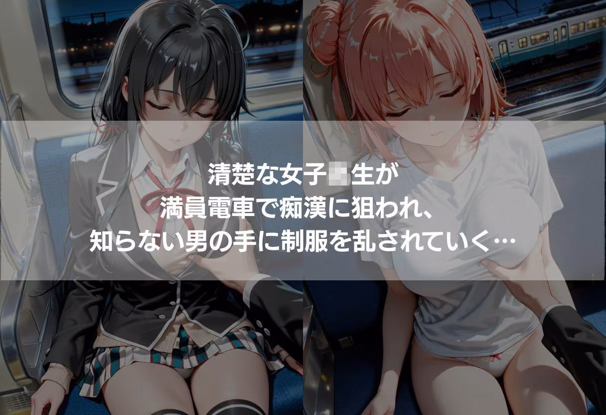 終電痴●記録 〜黒髪清楚JKと桃髪ツンデレ美女の堕落437枚〜