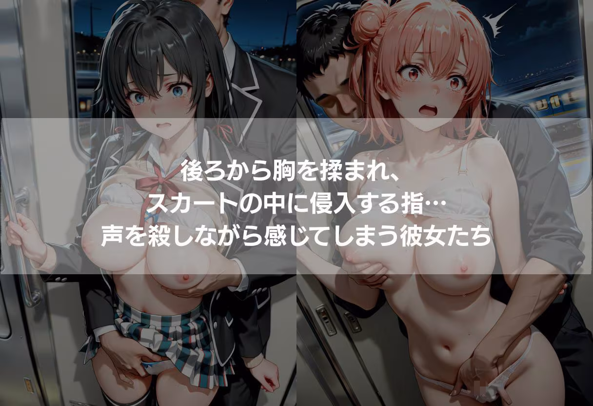 終電痴●記録 〜黒髪清楚JKと桃髪ツンデレ美女の堕落437枚〜