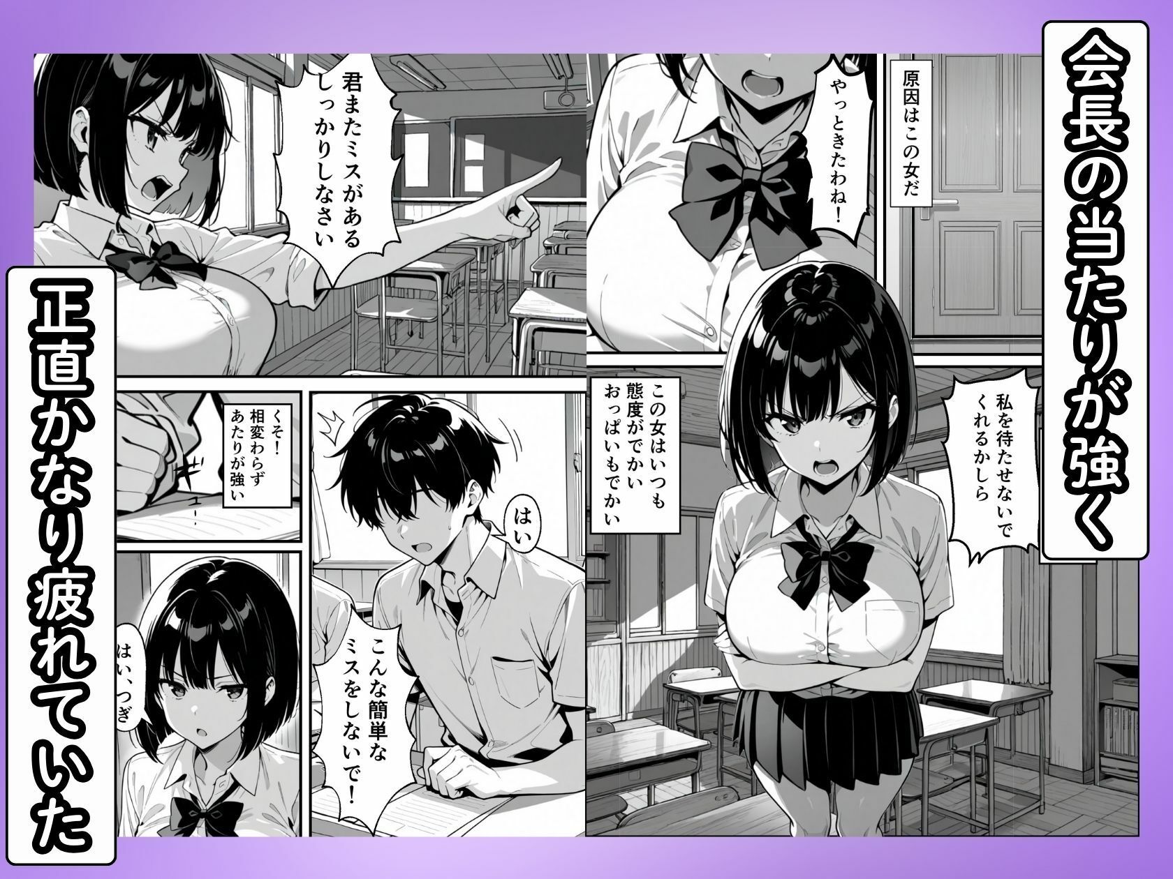 弱みを握られた巨乳生徒会長が快楽に溺れて中出しセックスしまくる話