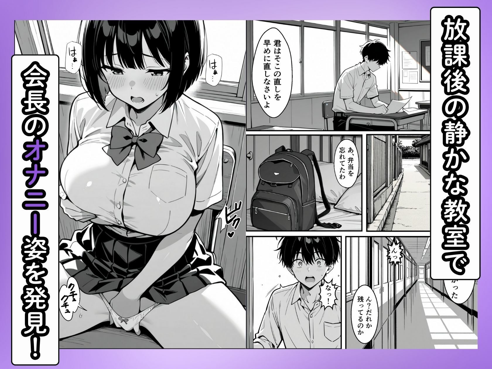 弱みを握られた巨乳生徒会長が快楽に溺れて中出しセックスしまくる話