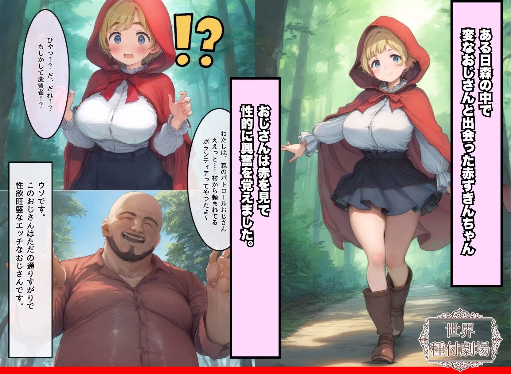 【世界種付劇場】おじさんが狼の赤ずきんちゃん