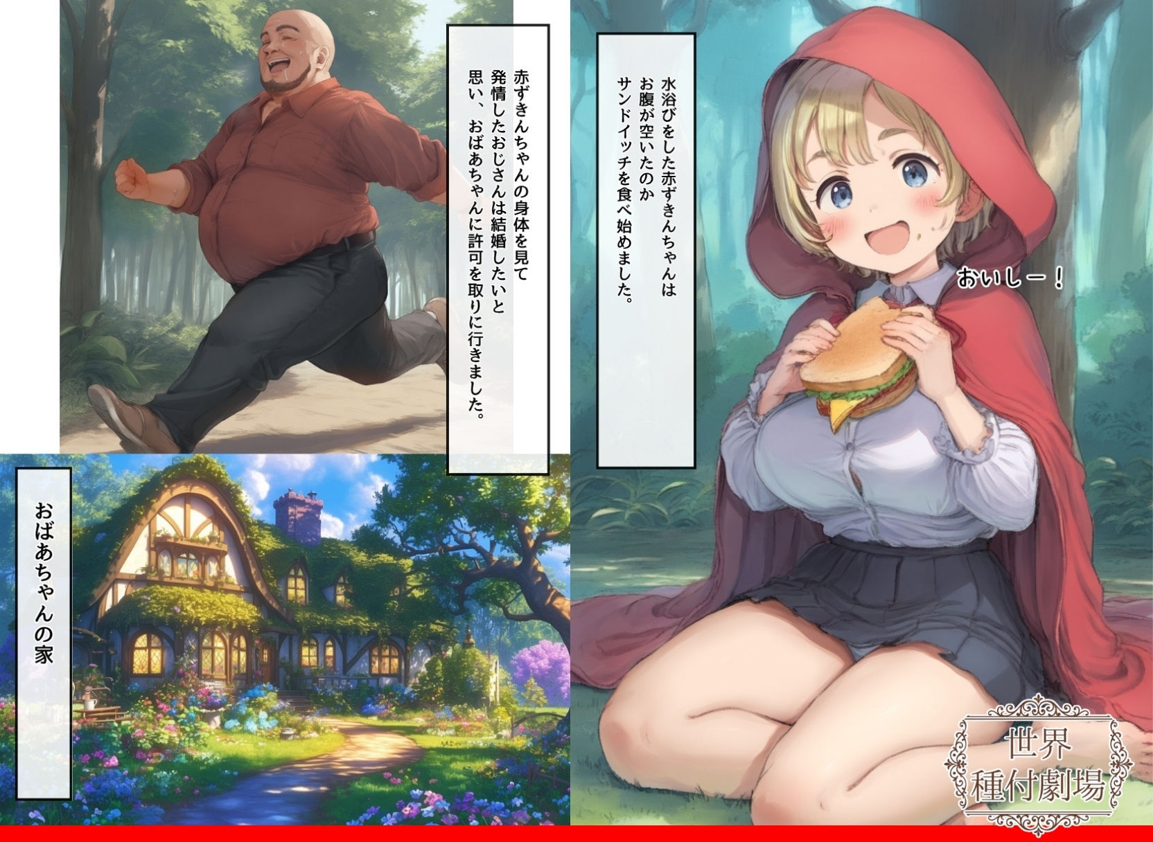 【世界種付劇場】おじさんが狼の赤ずきんちゃん