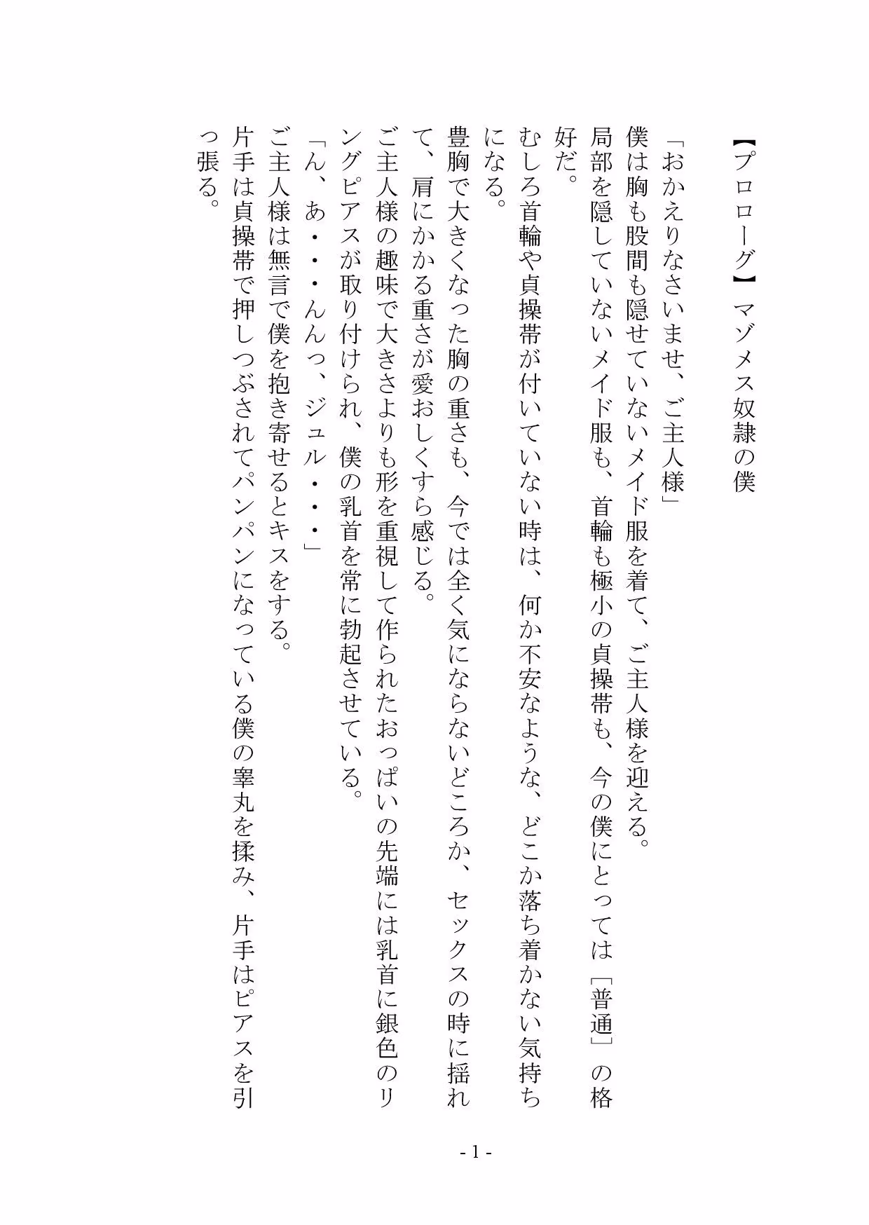 【小説＋おまけイラスト7枚】僕はマゾメス奴●I