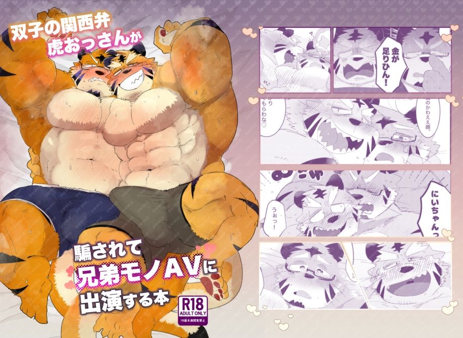 双子の関西弁虎おっさんが騙されてAV出演する本