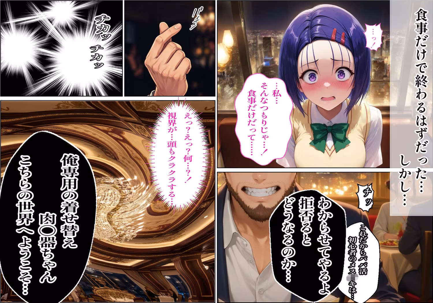 【パパ活×催〇】放課後の裏バイト-パパ活初心者の処女J〇が催〇で『パパ専用着せ替え肉便器』になっちゃった話-西連〇春菜-